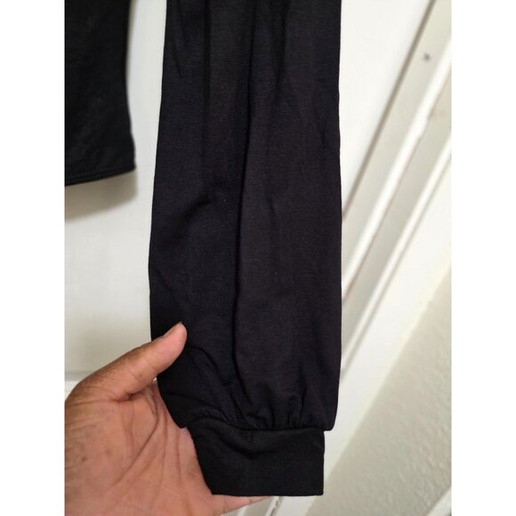 Lulus Black V-Neck Long Sleeve Bodysuit - Size M - Picture 4 of 7